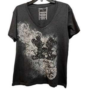 Disney Mickey Mouse and Minnie Mouse Distressed Top Size XL